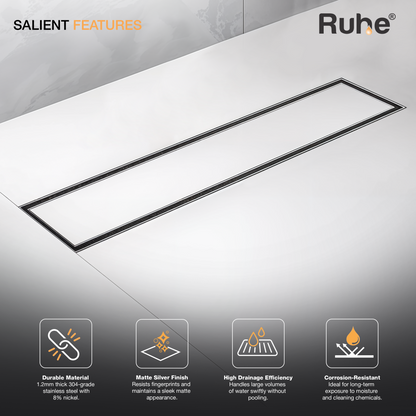 Marble-Insert Shower Drain Channel (4 Inches)