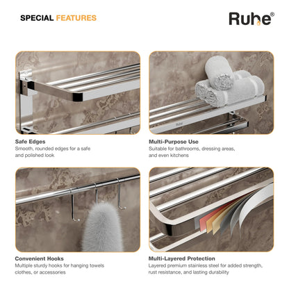 Dual Foldable Towel Rack (24 Inches)