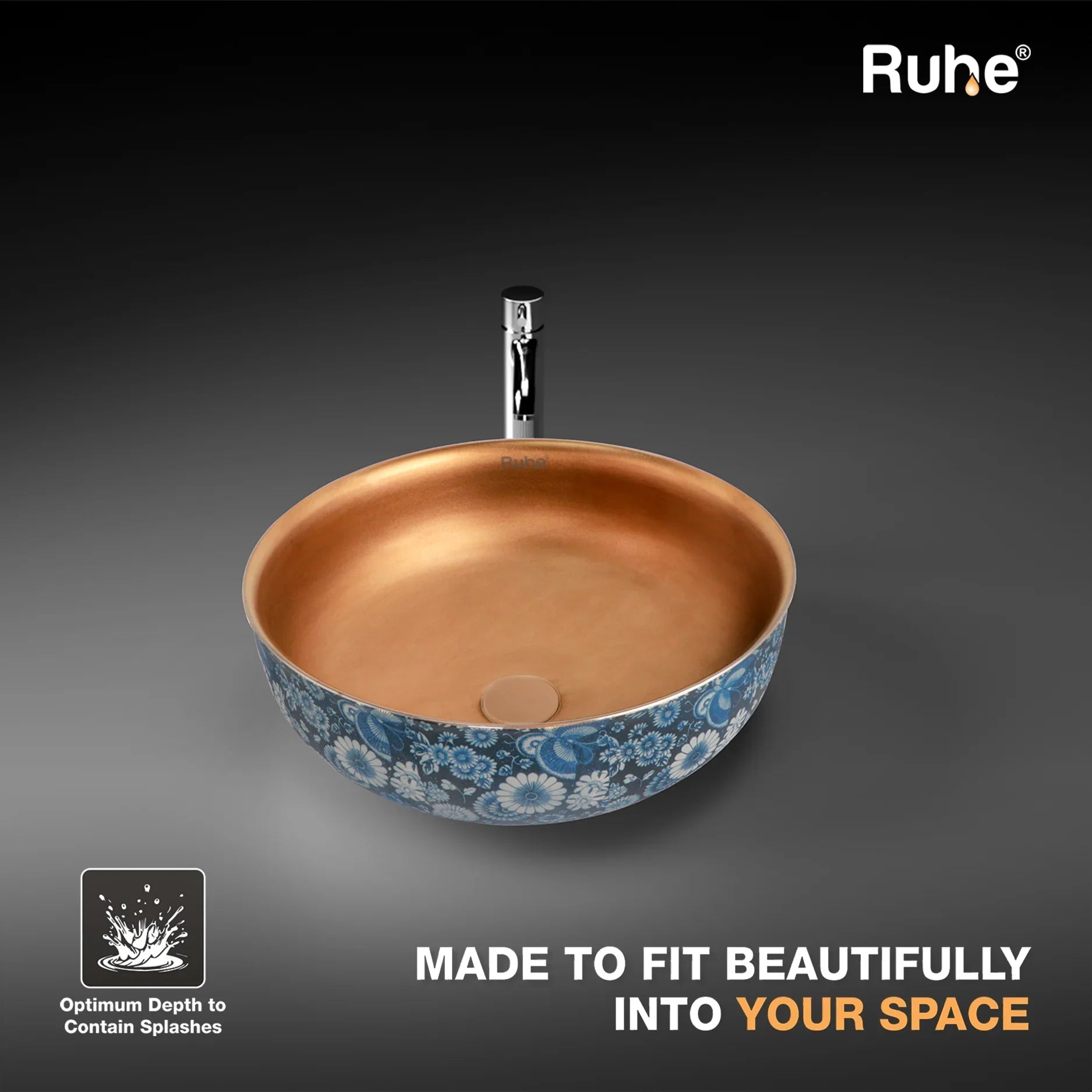 Flora Table Top Wash Basin (depth)