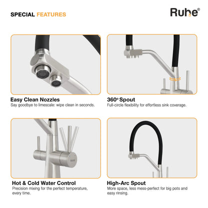 Wind Table Mount Sink Mixer Faucet with RO Water Supply