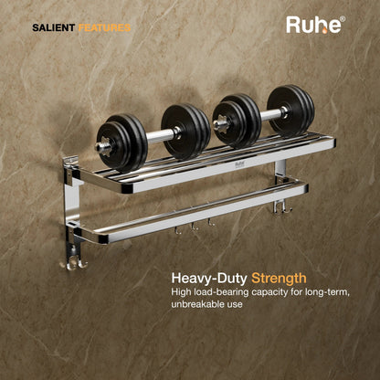 Dual Foldable 304-Grade Towel Rack (24 Inches)