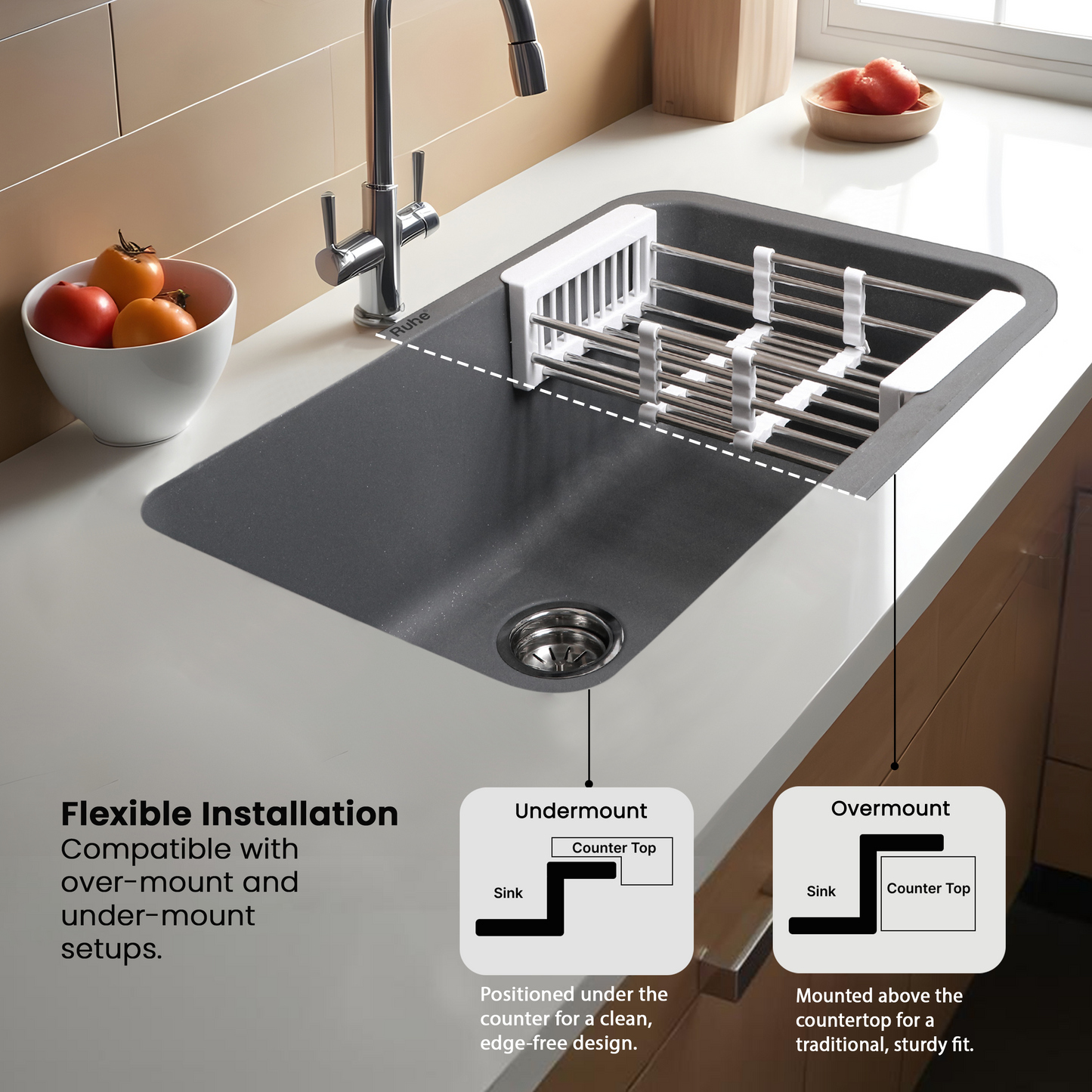 Quartz Single Bowl Kitchen Sink (31 x 19 x 9 Inches)