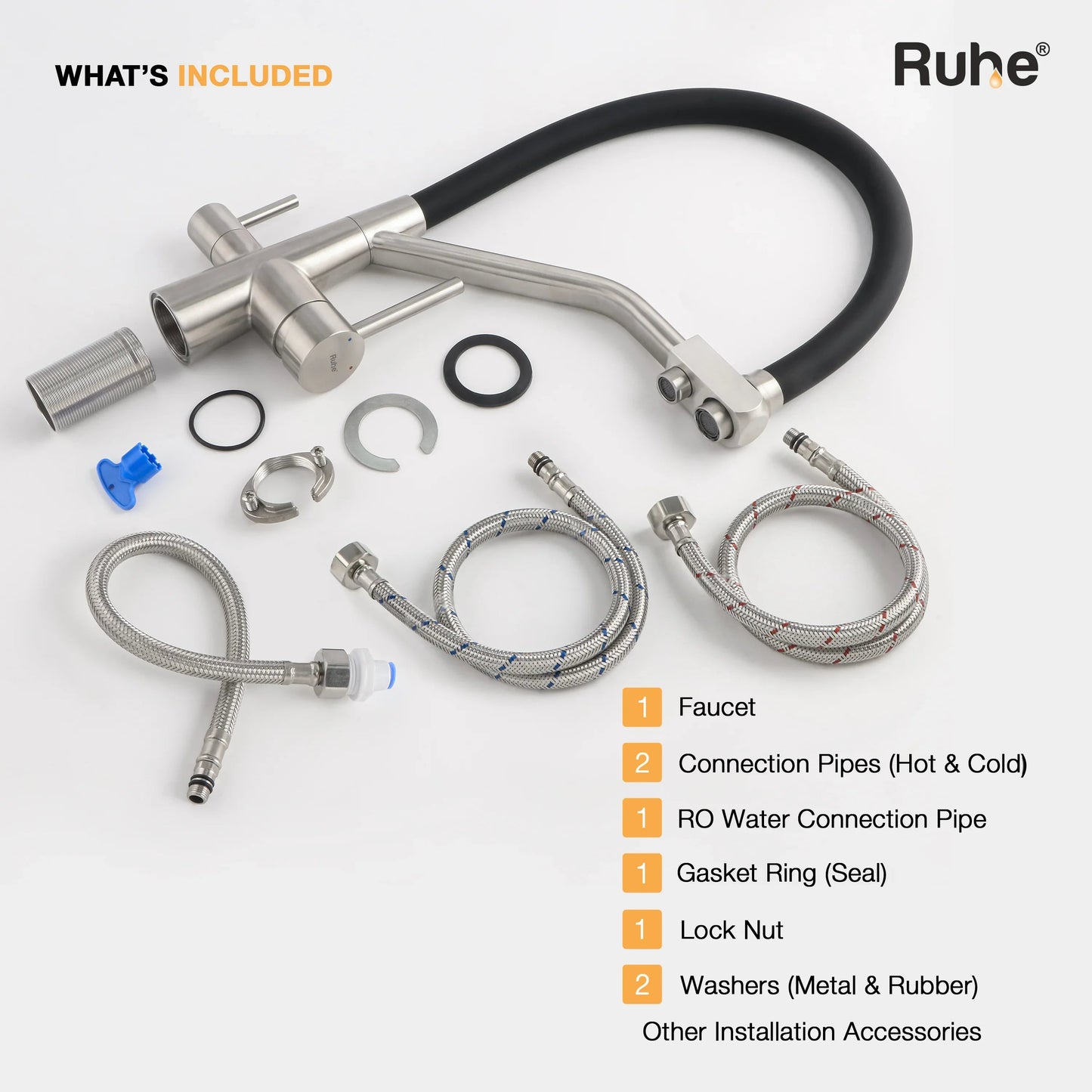 Wind Table Mount Sink Mixer Faucet with RO Water Supply