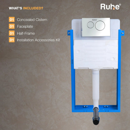 Pneumatic Concealed Cistern for Western Commode with Half Frame