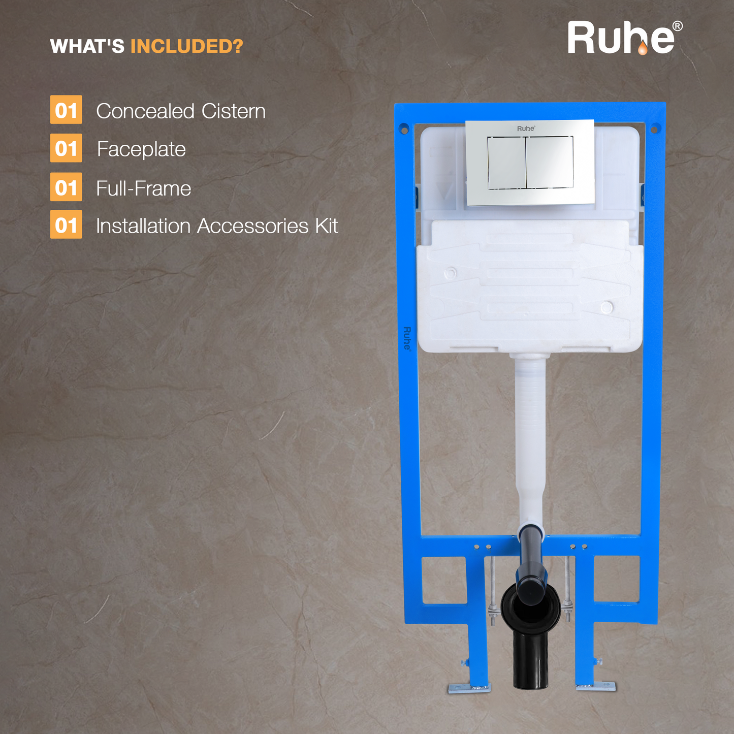 Mechanical Concealed Cistern for Western Commode with Full Frame
