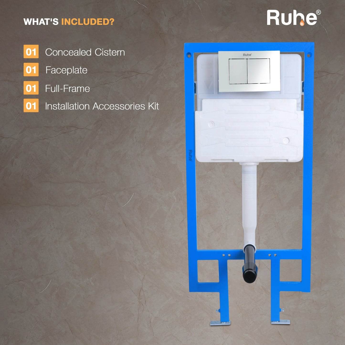 Mechanical Concealed Cistern for Western Commode with Full Frame