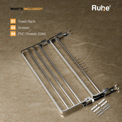 Dual Foldable 304-Grade Towel Rack (24 Inches)