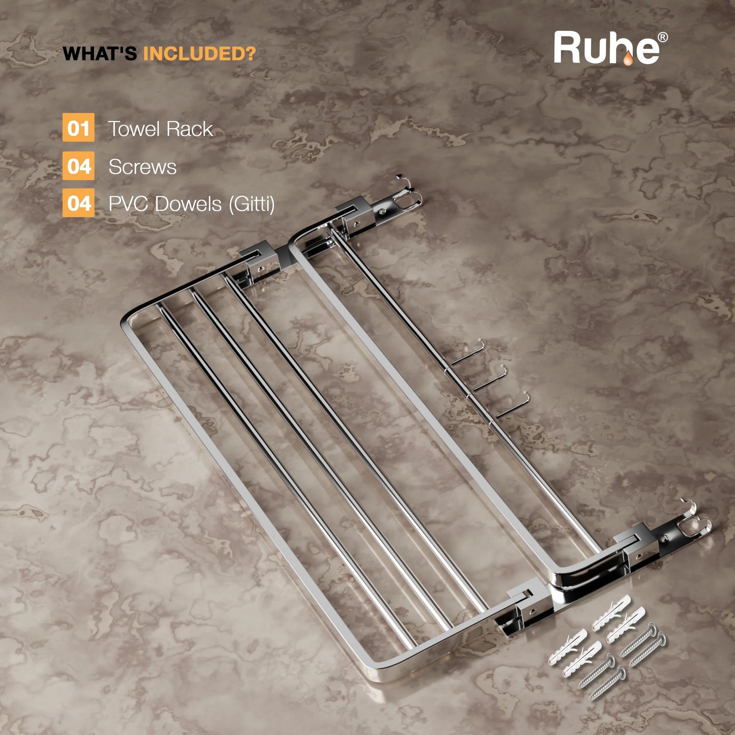 Dual Foldable Towel Rack (24 Inches)