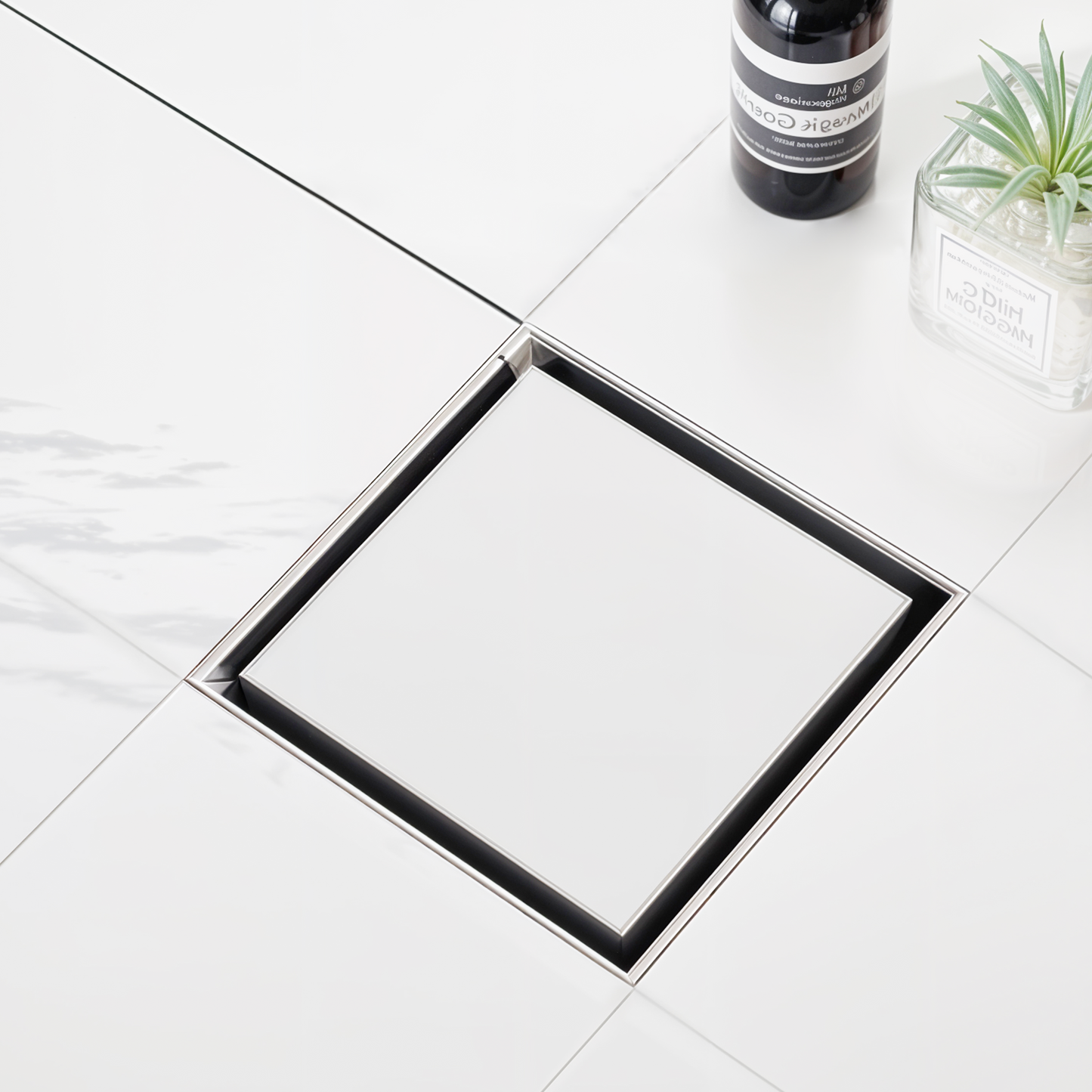 Tile-Insert Shower Drain Channel (6 x 6 Inches)