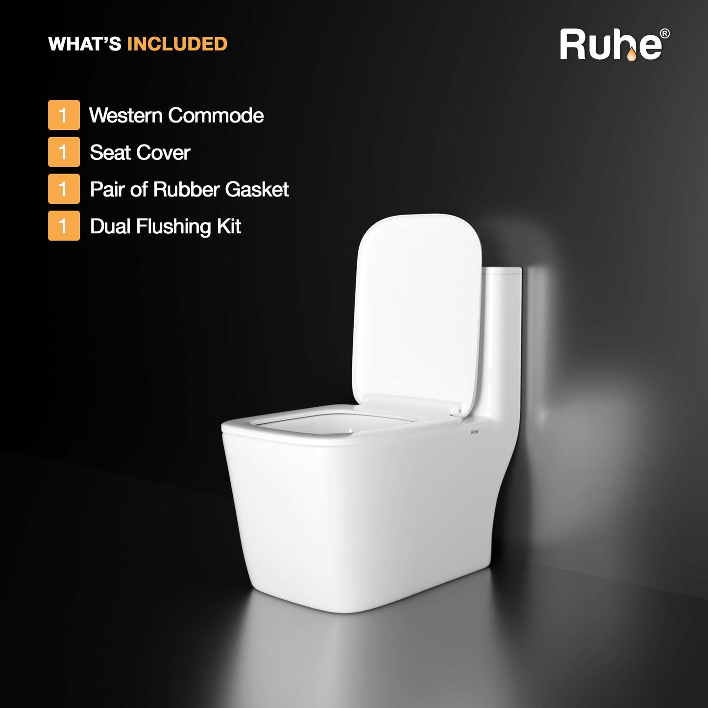 Athos One Piece Western Commode with Built-In Jet, What's Included