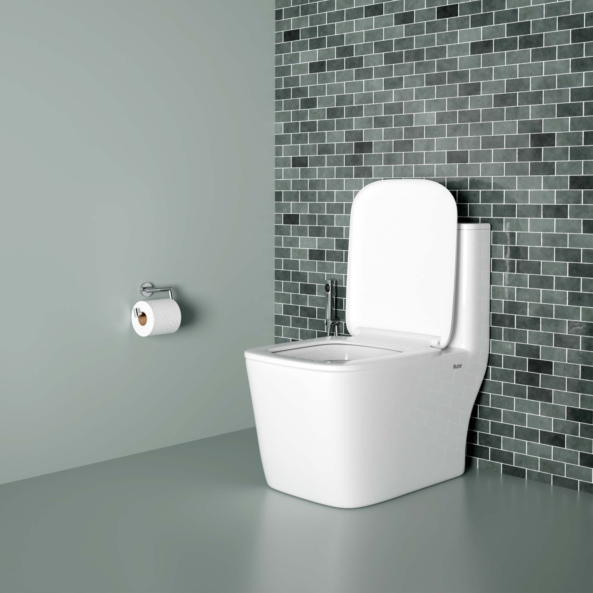 Athos One Piece Western Commode with Built-In Jet