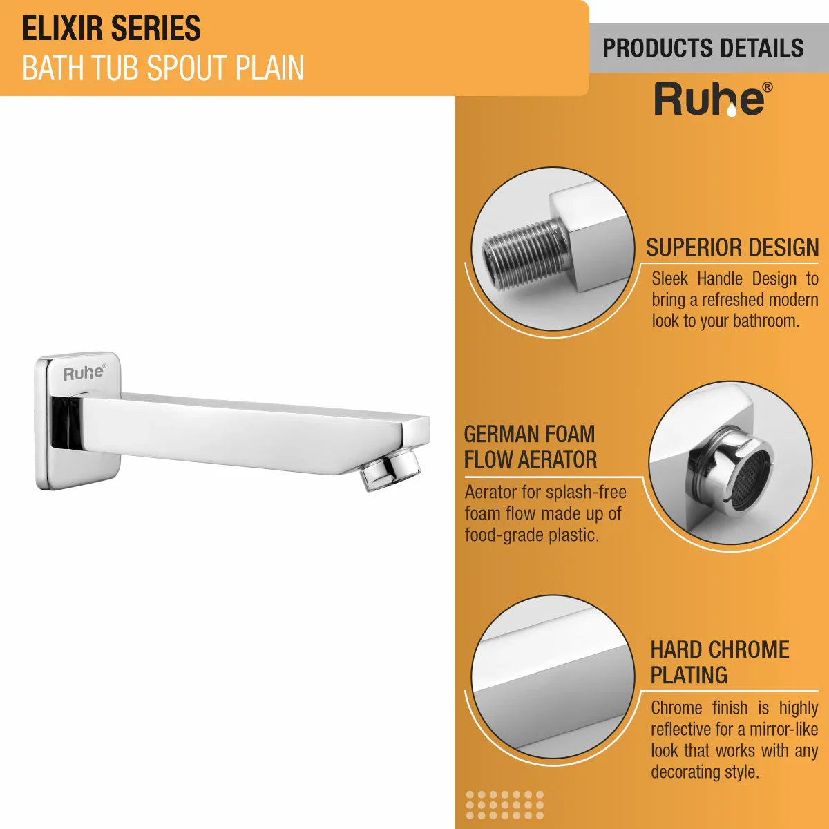 Elixir BathTub Plain Spout Brass Faucet product details