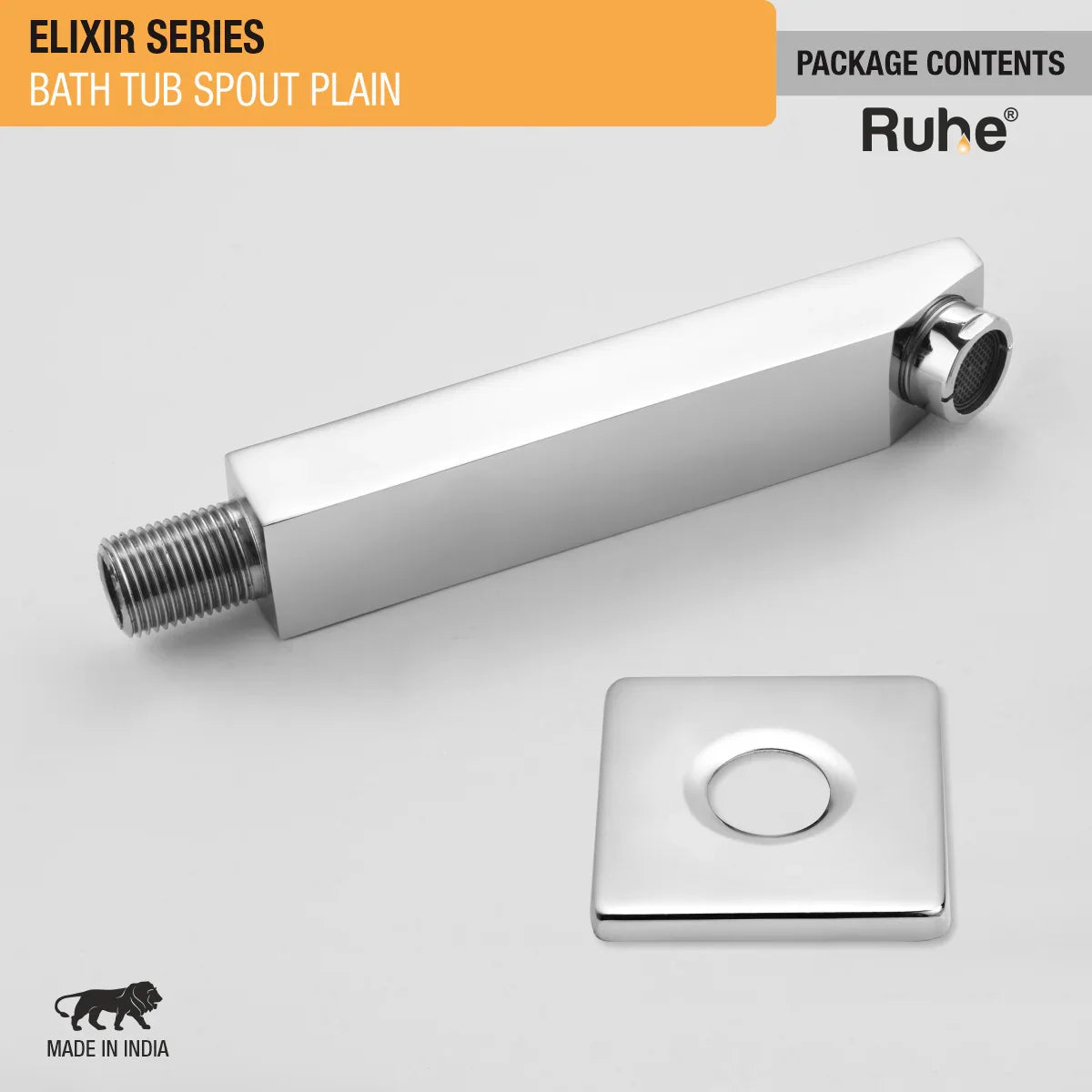 Elixir BathTub Plain Spout Brass Faucet package content