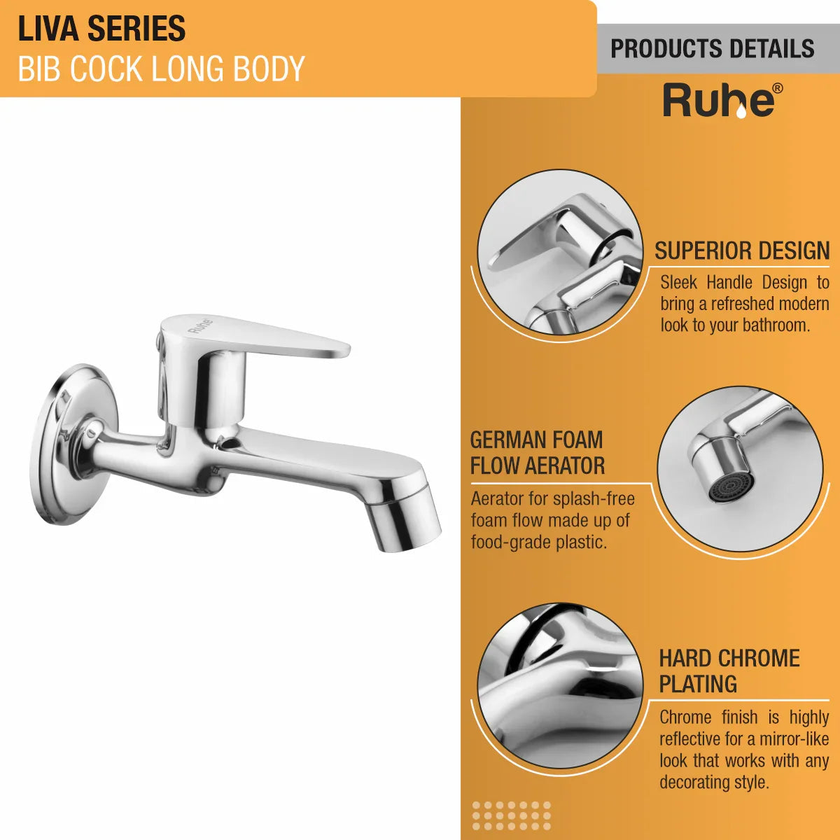 Liva Bib Tap Long Body Brass Faucet product details
