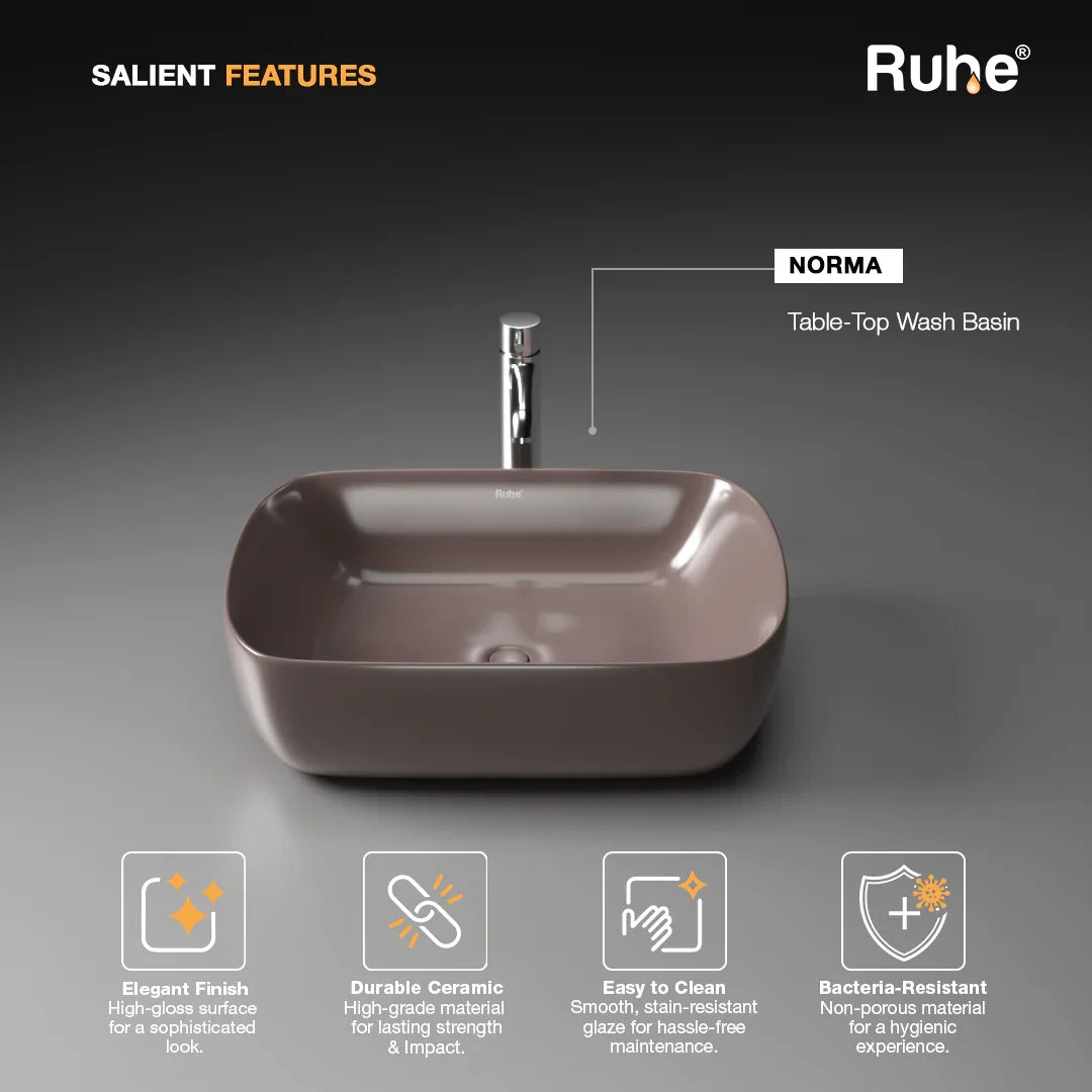 Brown Norma Table Top Wash Basin (Salient Features)