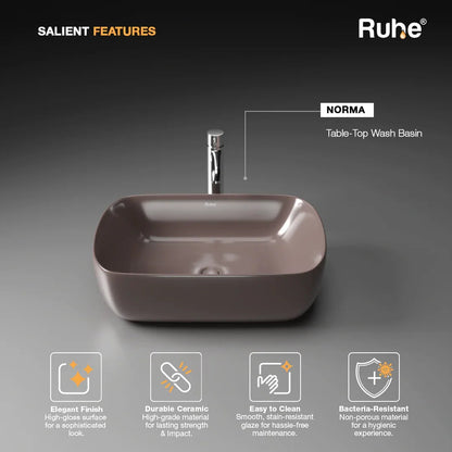 Brown Norma Table Top Wash Basin (Salient Features)