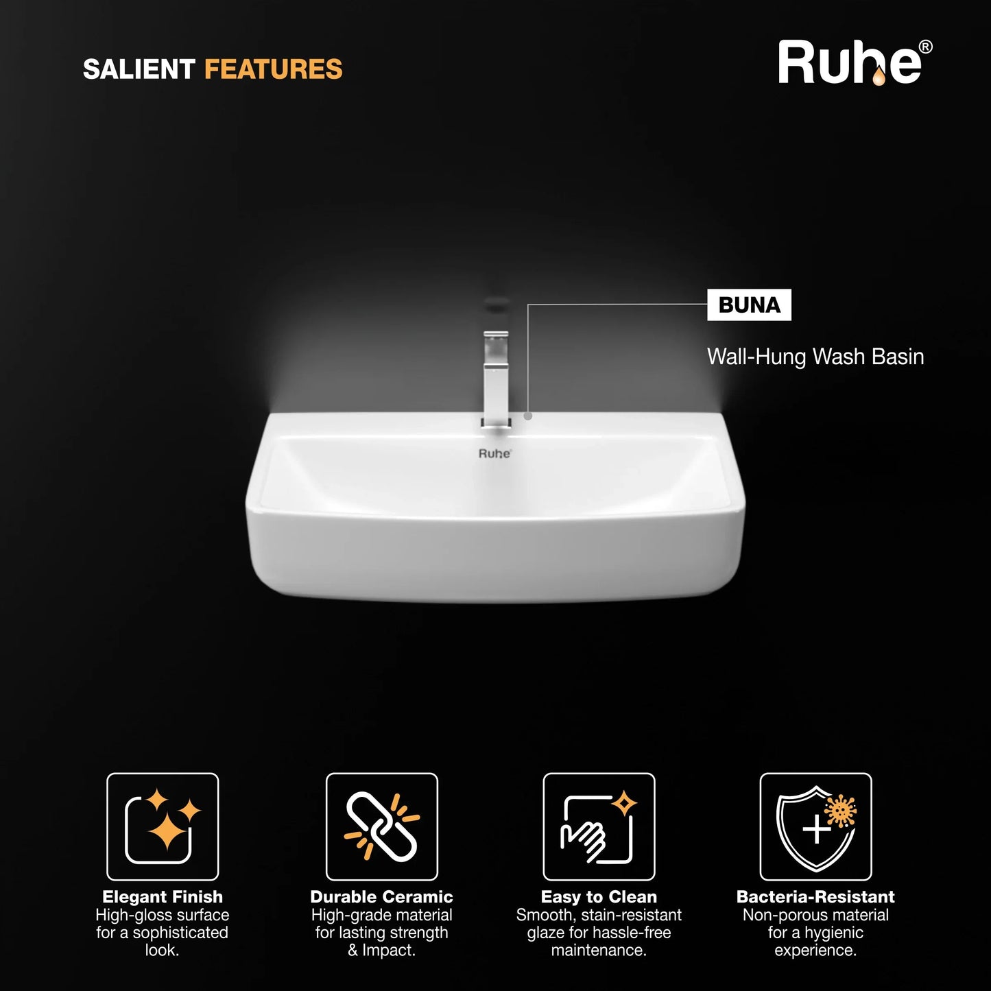 Buna Wall-hung Wash Basin (Features)