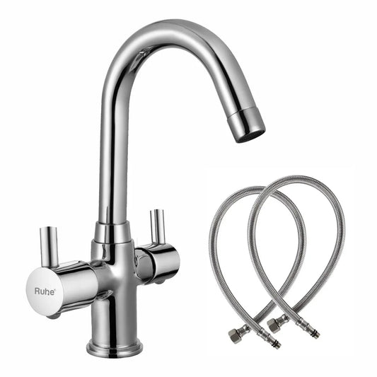 Kara Centre Hole Basin Mixer with Small (12 inches) Round Swivel Spout Faucet