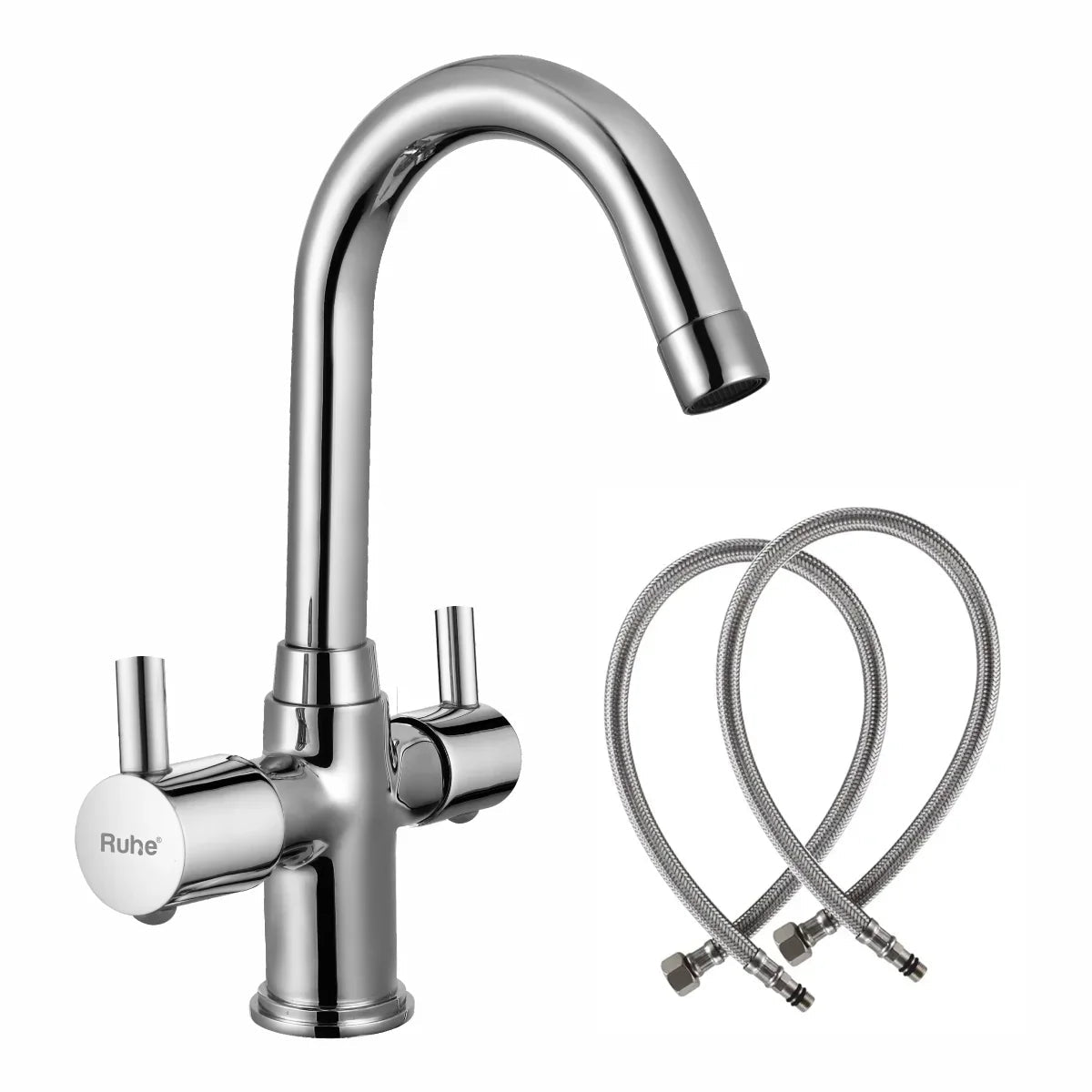 Kara Centre Hole Basin Mixer with Small (12 inches) Round Swivel Spout Faucet
