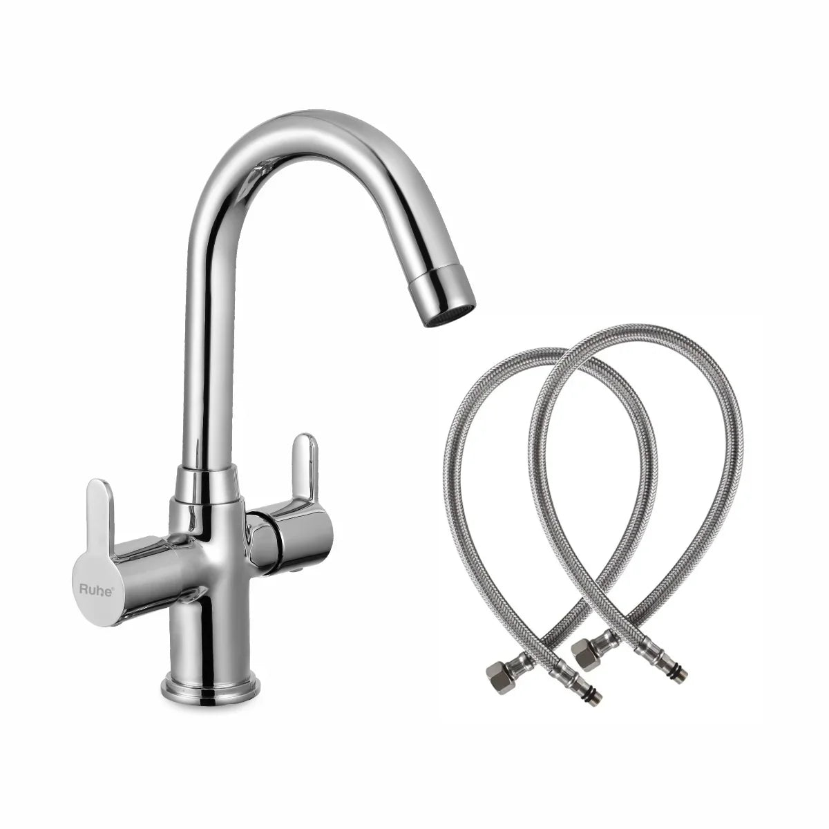 Pavo Centre Hole Basin Mixer with Small (12 inches) Round Swivel Spout Faucet
