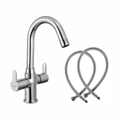 Pavo Centre Hole Basin Mixer with Small (12 inches) Round Swivel Spout Faucet
