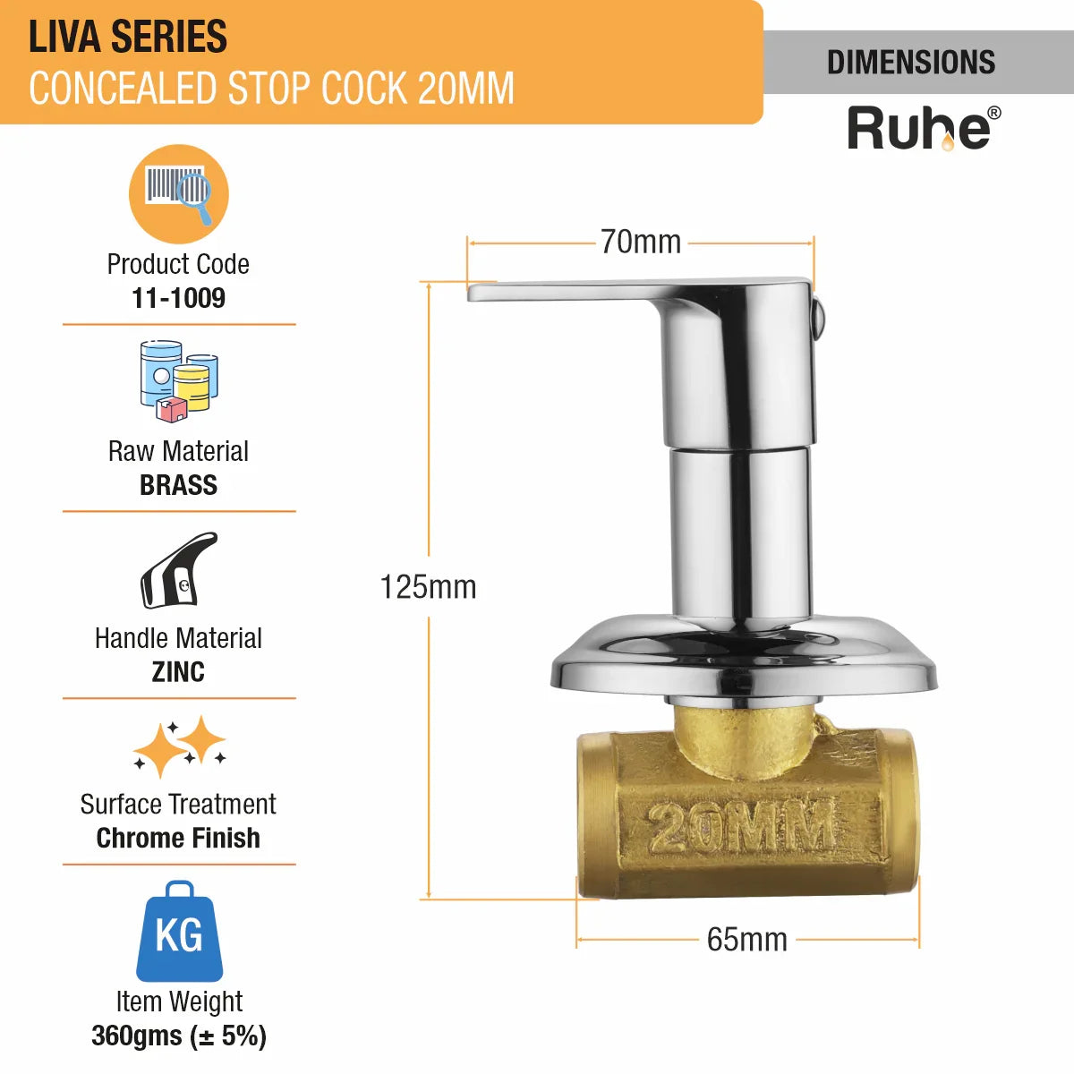 Liva Concealed Stop Valve