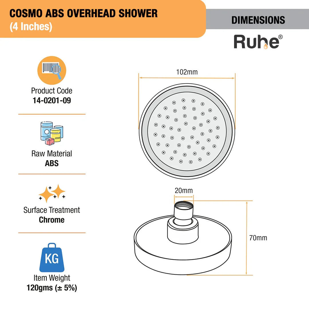 Cosmo ABS Overhead Shower (4 Inches)