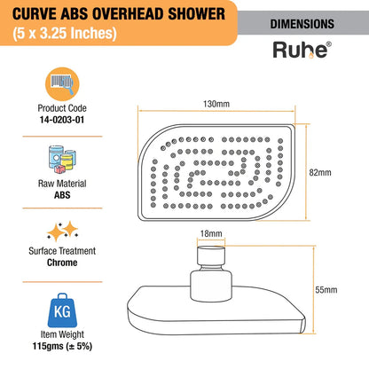 Curve ABS Overhead Shower (5 x 3.25 Inches)