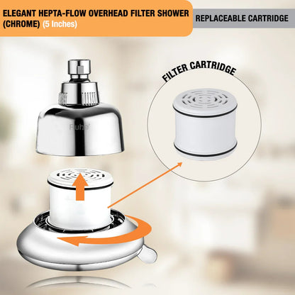 Elegant Hepta-Flow Overhead Filter Shower (Chrome) (5 Inches)