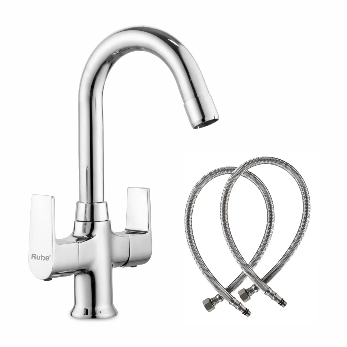 Elixir Deck Mount Wash Basin Mixer Tap with Swivel Spout