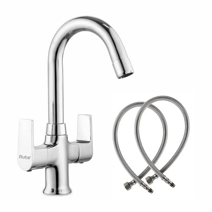 Elixir Deck Mount Wash Basin Mixer Tap with Swivel Spout