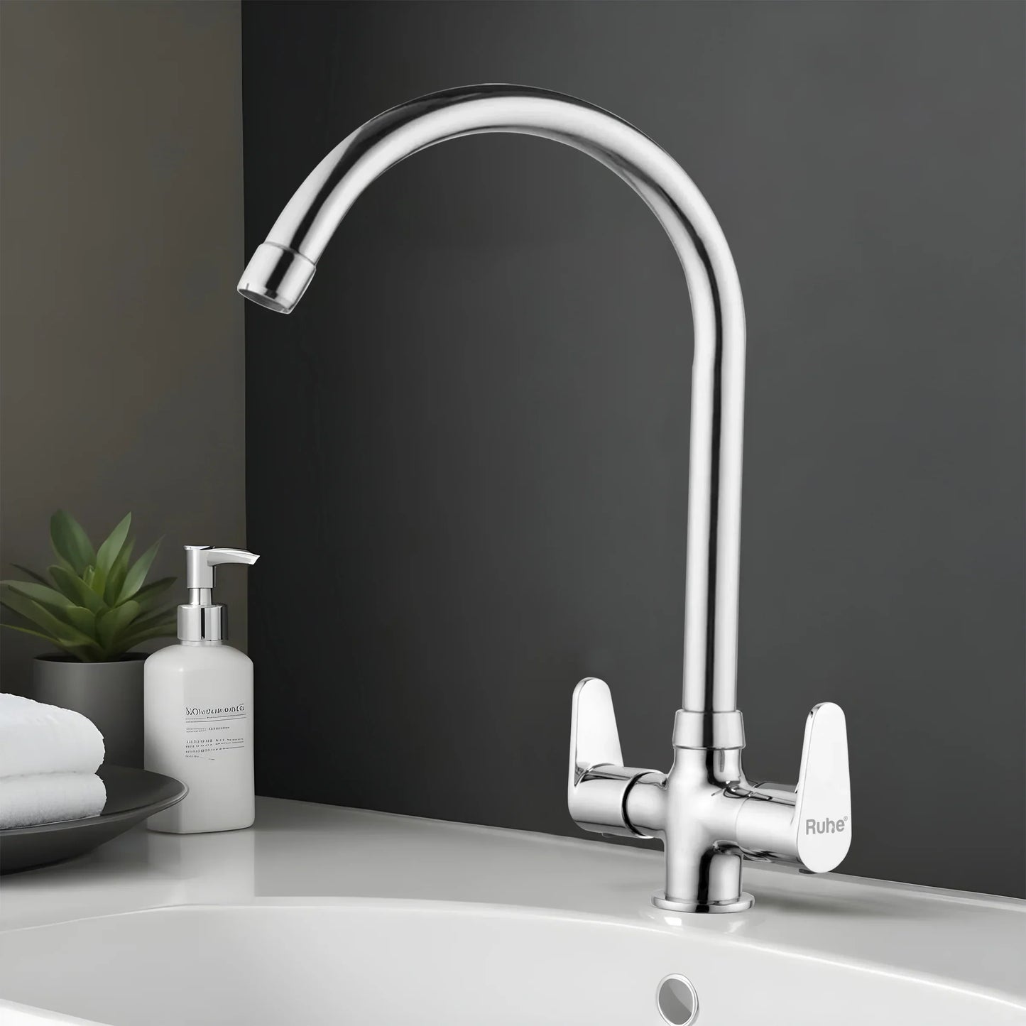 Eclipse Deck Mount Wash Basin Mixer Tap with Swivel Spout
