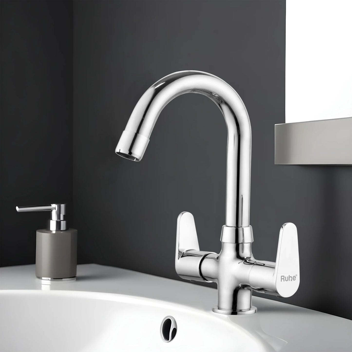 Eclipse Deck Mount Wash Basin Mixer Tap with Swivel Spout