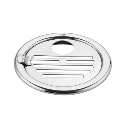 Classic Round Jali Floor Drain (5 Inches) with Hinged Grating Top & Hole (Pack of 2)