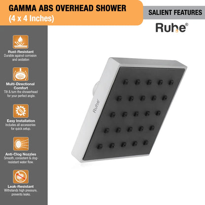Gamma ABS Overhead Shower (4 x 4 Inches)