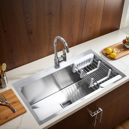 Handmade Single Bowl with Tap Hole Kitchen Sink (32 x 18 x 10 Inches)