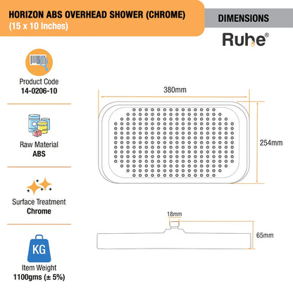 Horizon ABS Overhead Shower (Chrome) (15 x 10 Inches)