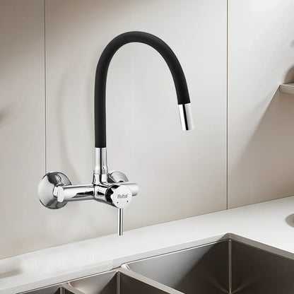 Kara Single Lever Wall-mount Kitchen Sink Mixer Tap with Coloured Silicone Spout