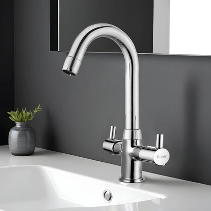 Kara Deck-mount Wash Basin Mixer Tap with Small Swivel Spout (12") - by RuheÂ®