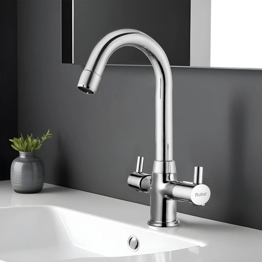 Kara Deck-mount Wash Basin Mixer Tap with Small Swivel Spout (12") - by RuheÂ®