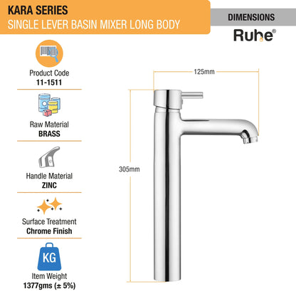 Kara Single Lever Deck-mount Tall Body Wash Basin Mixer Tap - by Ruhe