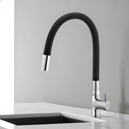 Kara Deck Mount Wash Basin Tap with Coloured Flexible Silicone Spout