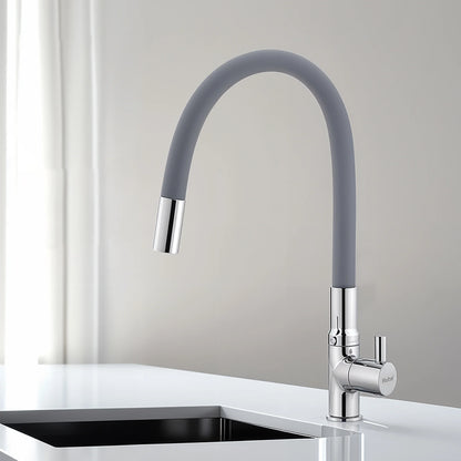 Kara Deck Mount Wash Basin Tap with Coloured Flexible Silicone Spout