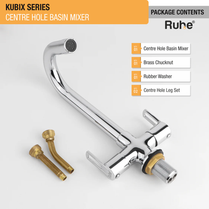 Kubix Deck Mount Wash Basin Mixer Tap with Swivel Spout