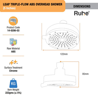 Leap Multiflow Overhead Shower Dimensions