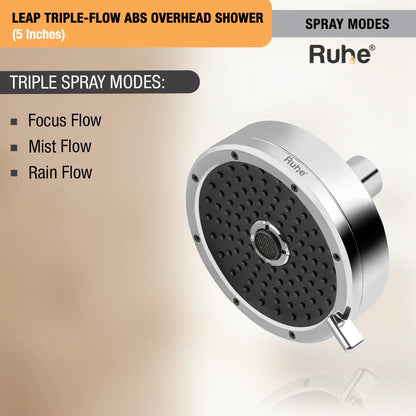 Leap Multiflow Overhead Shower Spray Modes