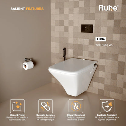 Luna Wall-Hung Western Commode, Salient Features