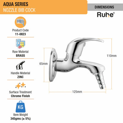 Aqua Nozzle Bib Tap Brass Faucet dimensions and size