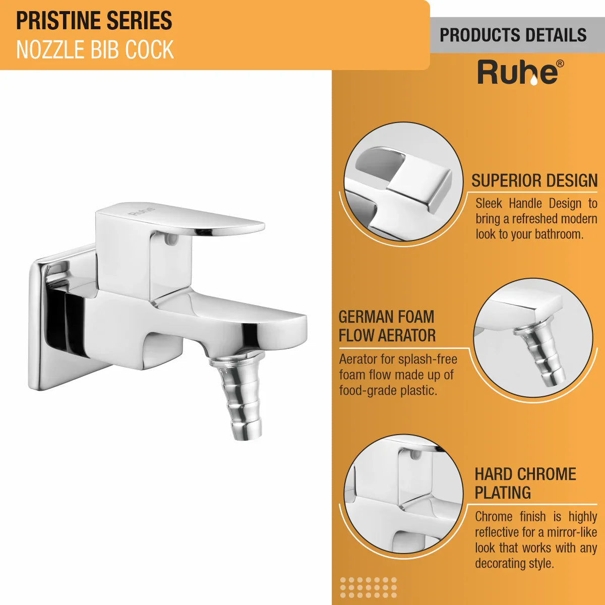 Pristine Nozzle Bib Tap Brass Faucet product details