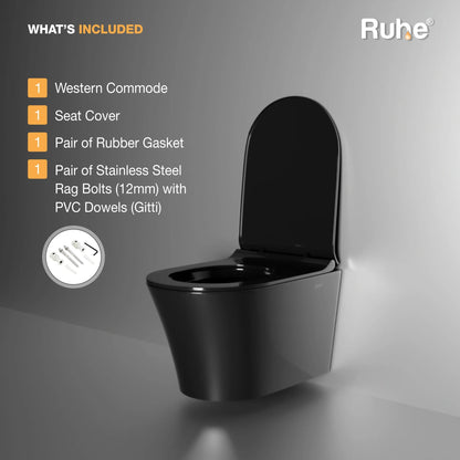 Noir Wall-Hung Western Commode, What's Included